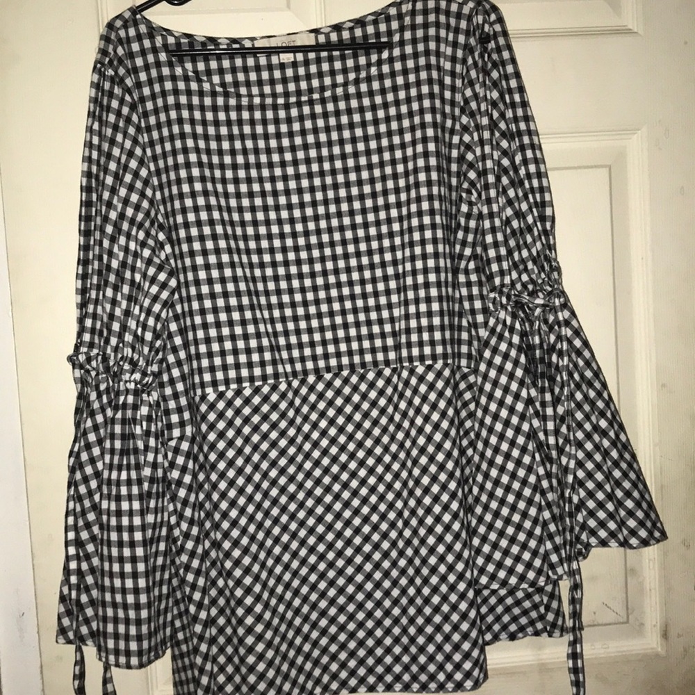 Gingham print blouse